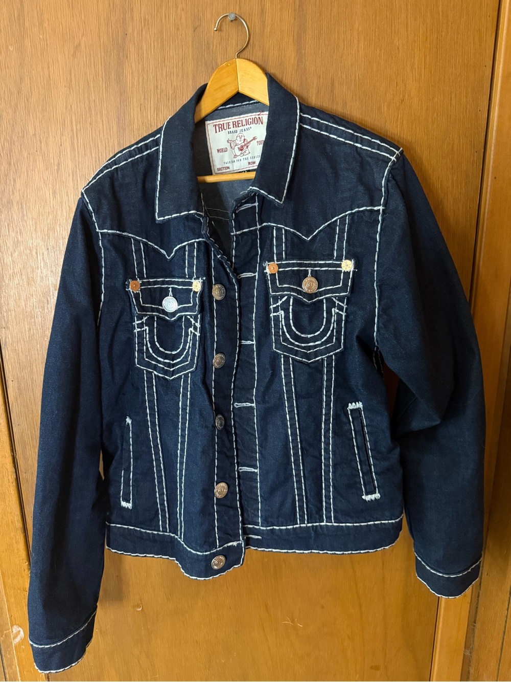True Religion Dark Indigo Denim Jacket Size Large